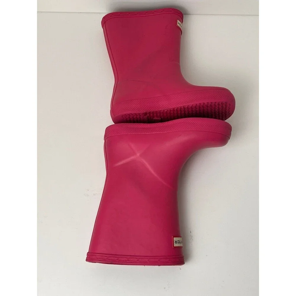 Hunter Kids First Classic Rain Welly Boots Pink Girls Toddler